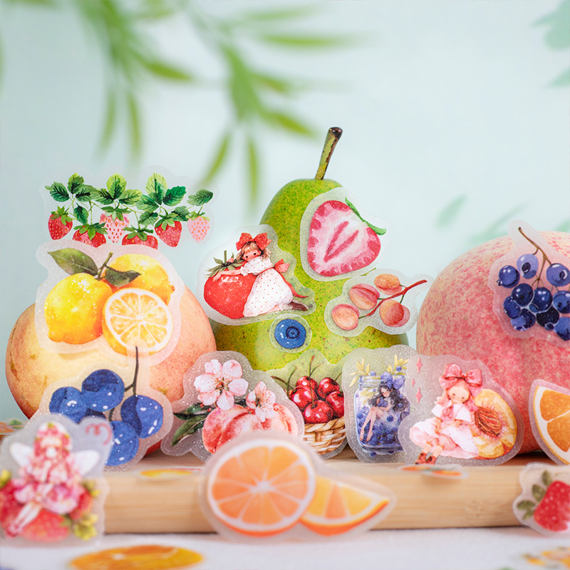 1 rollo/2 rollos dulce colección afrutada fruta PET cinta manual decoración adhesivos Material de Collage sujetadores suministros 40mm * 2m