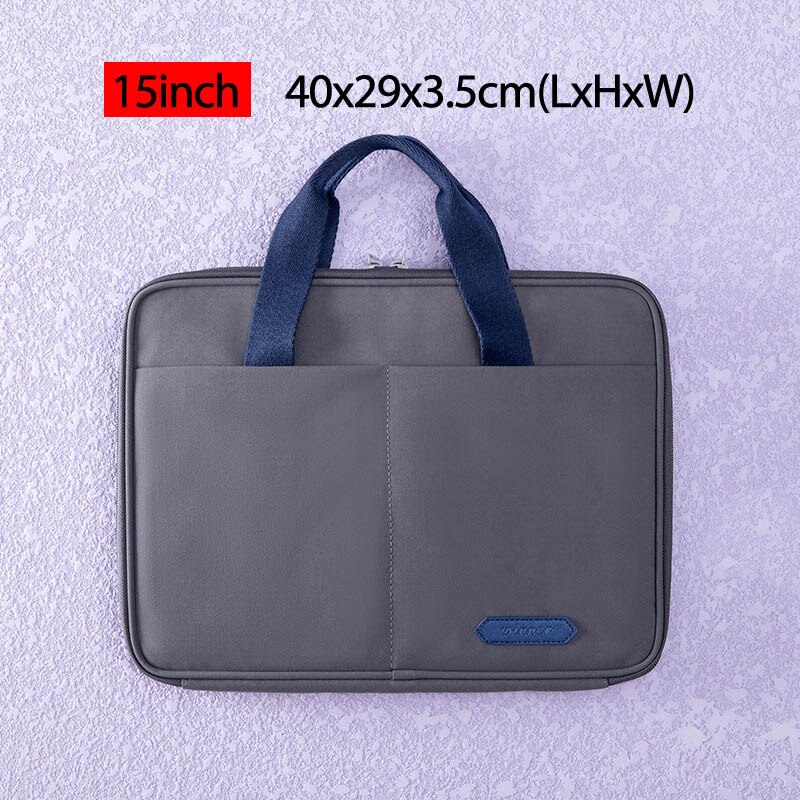 13 14 15 inch Laptop Handbag Business Office Macbook Briefcase Lightweight Computer Shoulder Bag Waterproof Travel Bags XA67C: Gray 15inch