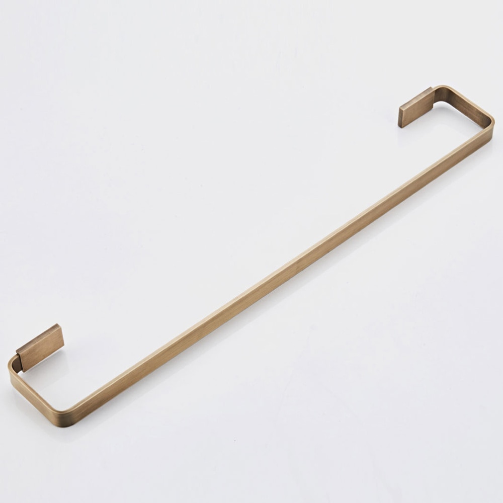 57 x 8.6cm messing fladt rør vægmonteret håndklædeholder badeværelse håndklæde bar håndklædeholder enkelt håndklæde hylde vægmonteret håndklædeholder (messing: Default Title