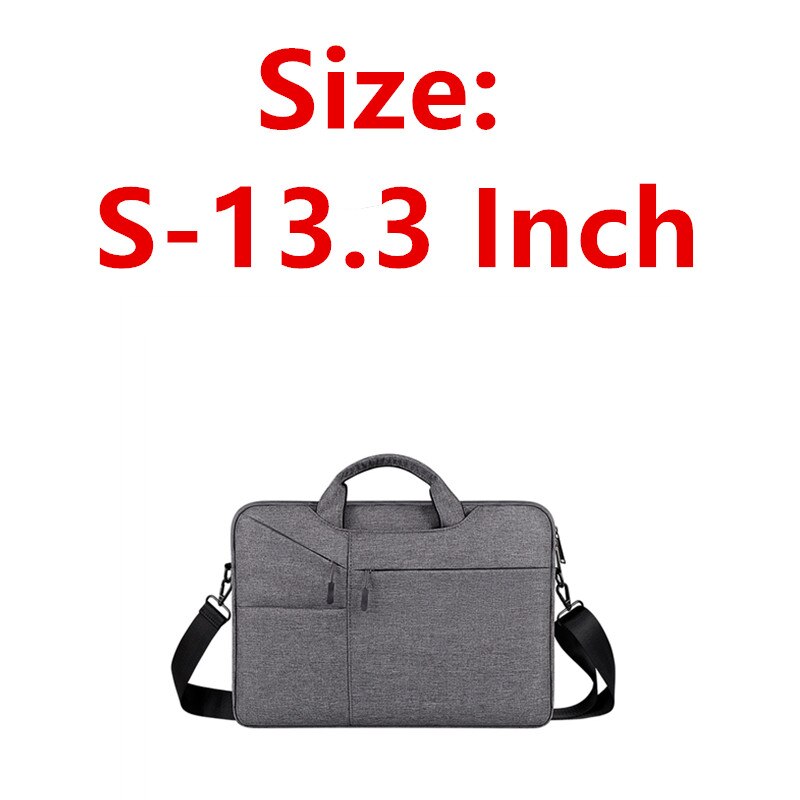 Nowy wodoodporny mężczyzna kobiet 13.3 14 15.6 Cal teczka na laptopa torebka biznesowa o dużej pojemności Messenger Notebook torba na ramię: S-13.3 Inch-DK Gray