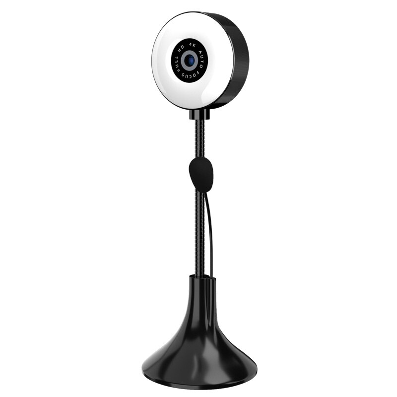 Ful Hd Webcam Webcam Met Microfoon Voor Pc Laptop Computer Led Ring Licht Invullen Web Cam Voor Studie Conferentie