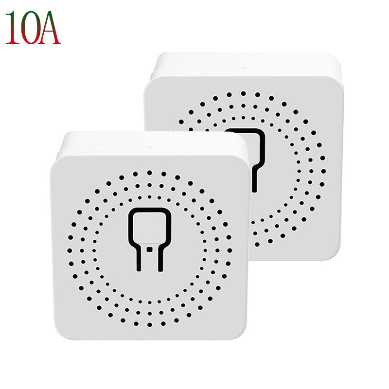 Mini WiFi Smart Light Switch DIY Breaker Module Smart Life Tuya App Remote Control Concealed Smart Switch For Alexa Google Home: 10A 2PCS