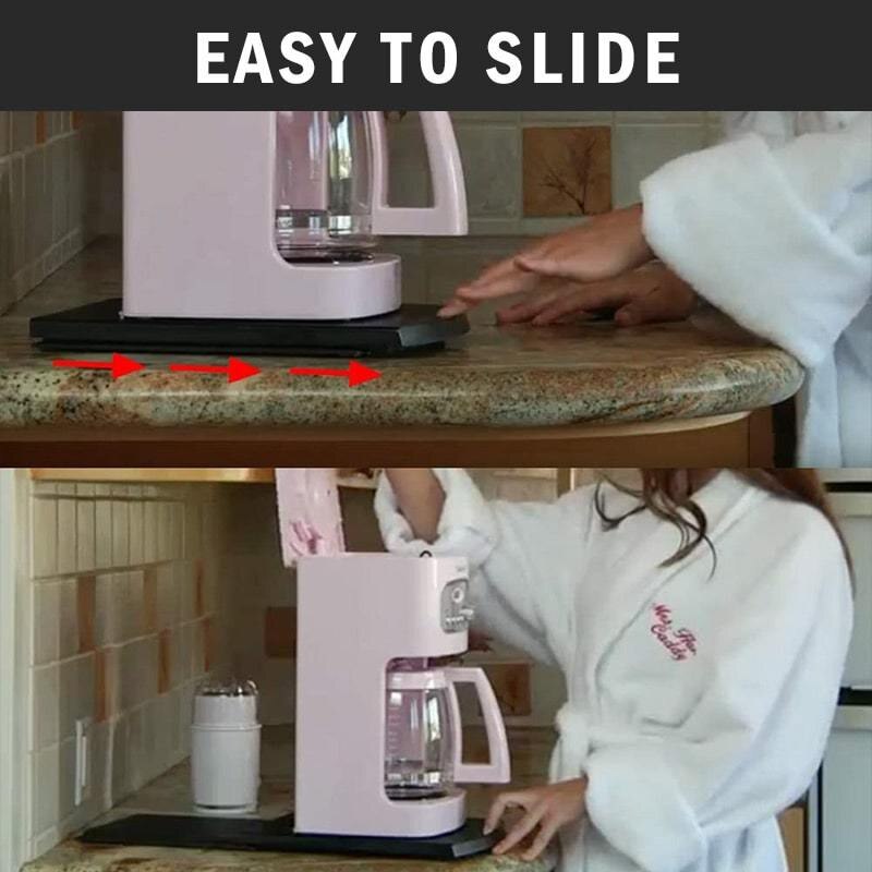 Versitle Movable Coffee Tray Mat,Under-Cabinet Equipment Coffee Machine Toaster Countertop Storage Moving Slider-Base