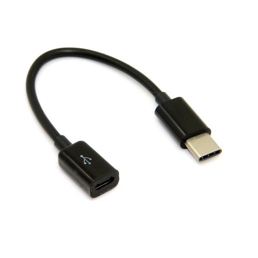 10 cm/15 cm USB2.0 Micro USB 5 broches femelle à USB-C 3.1 type-c mâle convertisseur câble adaptateur: Black Color 15cm