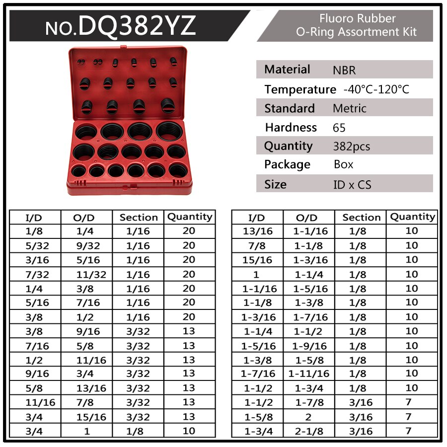 Juntas tóricas de sellado NBR de goma Natural negra, Kits de repuesto de serie métrica, 70, 30 tamaños diferentes, S22, 382/419 Uds.