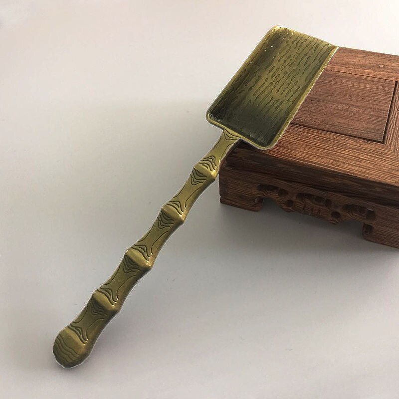 Chinese Stijl Schop Vorm Thee Lepels Retro Thee Accessoires Koperen Suiker Zout Koffie Lepels Voor Keuken Kongfu Thee Tools Gadgets: 8