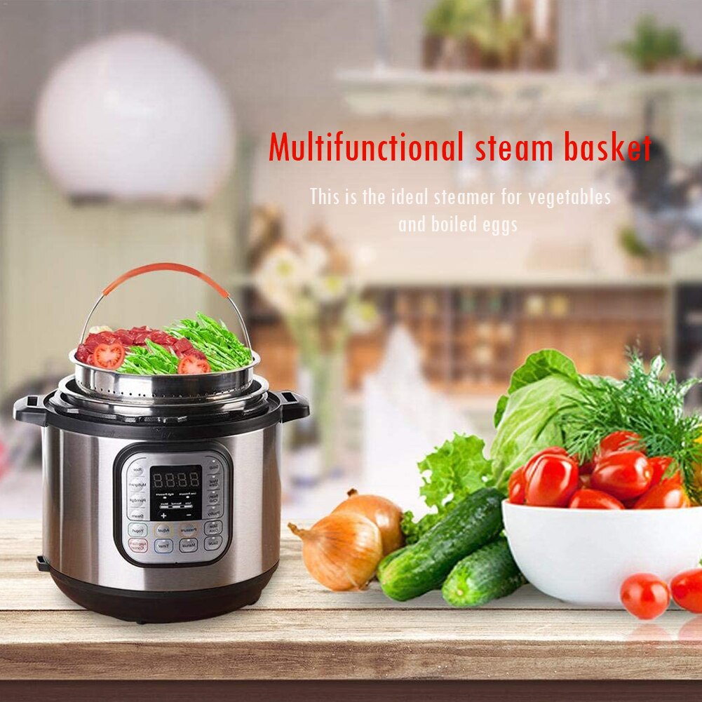 De acero inoxidable cocina canasta de vapor olla a presión Anti-escaldadura vapor Multi-función de limpieza canasta Cookeo Accesorios