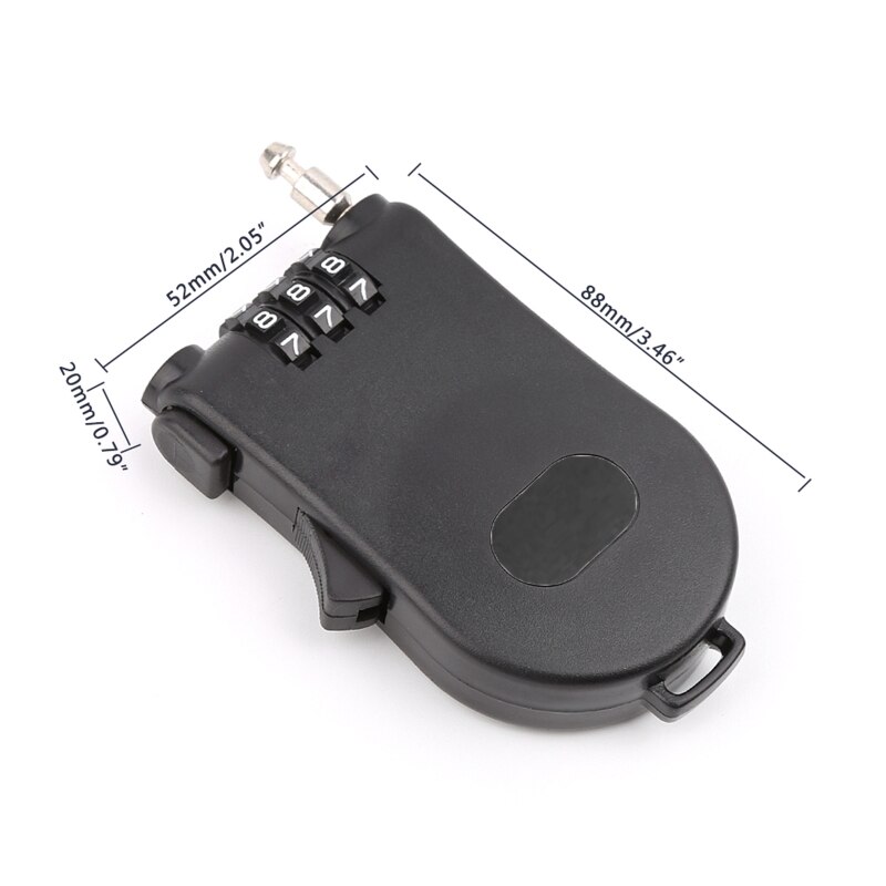 Retractable Wire Rope Password Lock Combination Coded Locker Outdoor Keyed Padlock 11XA