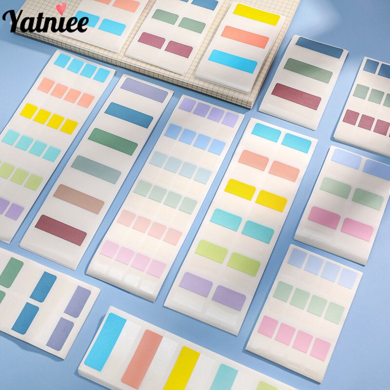 Yatniee 10 Stks/pak Kleur Index Stickers Student Fluorescerende Sticky Notes Kantoor Classificatie Namen Sticker Note Labels