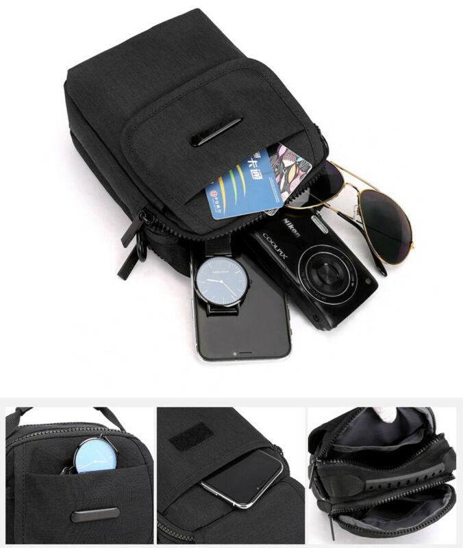 Men Canvas Outdoor Sport Sling Shoulder Small Bag Crossbody Chest Pack Handbags