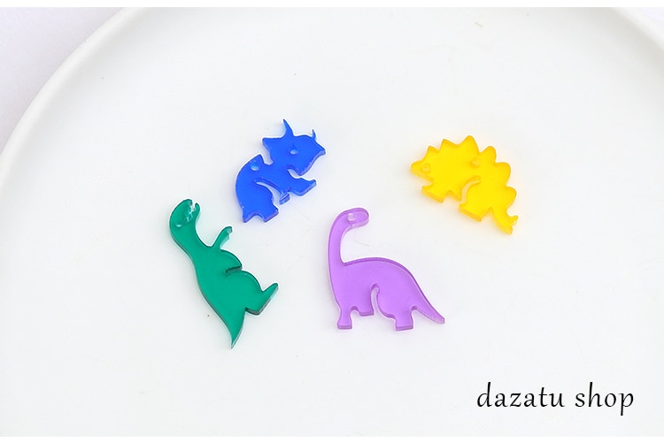 50pcs Cute Dinosaur Resin Small Charms Jewelry Findings For Child Earrings Necklace Bracelet Brooch DIY Handmade Accessories