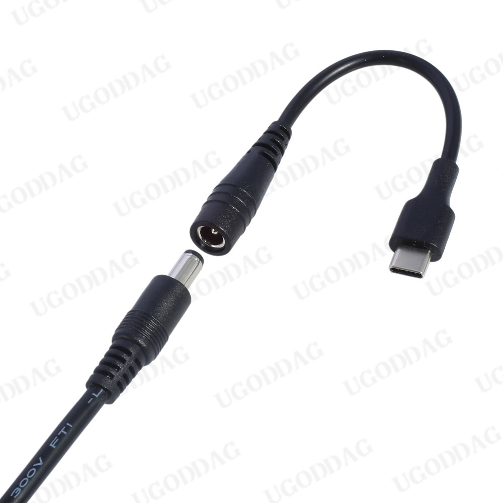 Câbles DC type-c femelle à 5.5*2.1 femelle, prise d'alimentation 5521, connecteur d'alimentation cc, adaptateur 5.5x2.1, convertisseur USB Type C