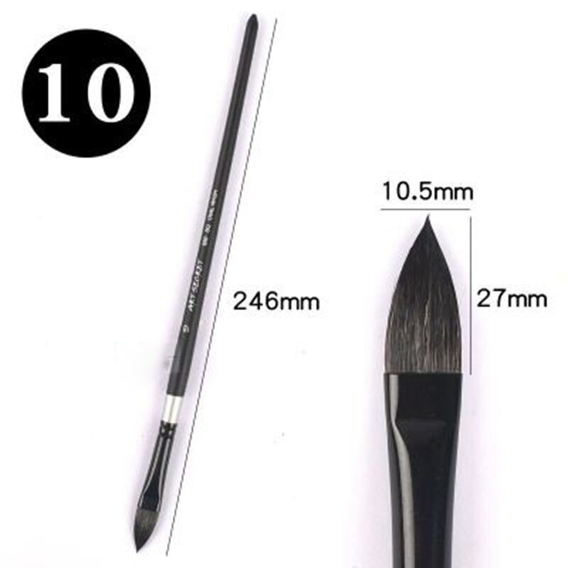 Oval lavado pelo ardilla artista acuarela cepillo pluma pincel lengua de gato pincel de arte pintura arte suministros