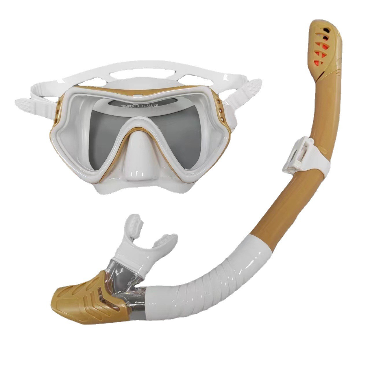Equipo de silicona de , máscara de buceo, equipo de snorkel para adultos, gafas de natación impermeables UV para hombres y mujeres: Caqui oscuro