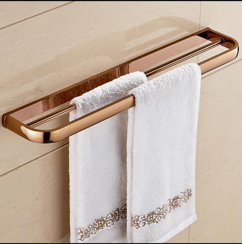 Bathroom Accessories Set Rose Gold Brass Towel Rac Grandado