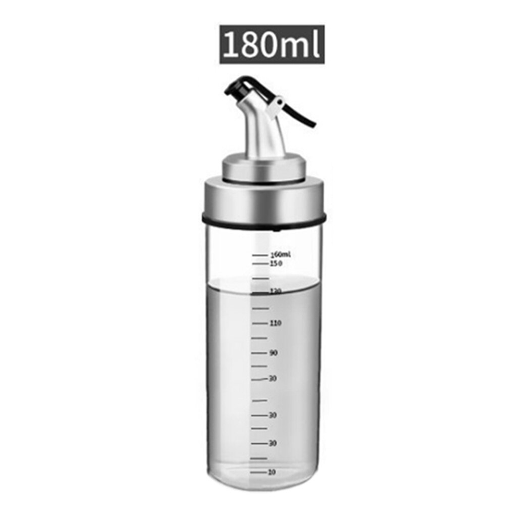 500/300/180Ml Koken Kruiden Fles Dispenser Saus Fles Glas Opslag Flessen Voor Olie En Azijn Draagbare keuken Gereedschap: 180ml