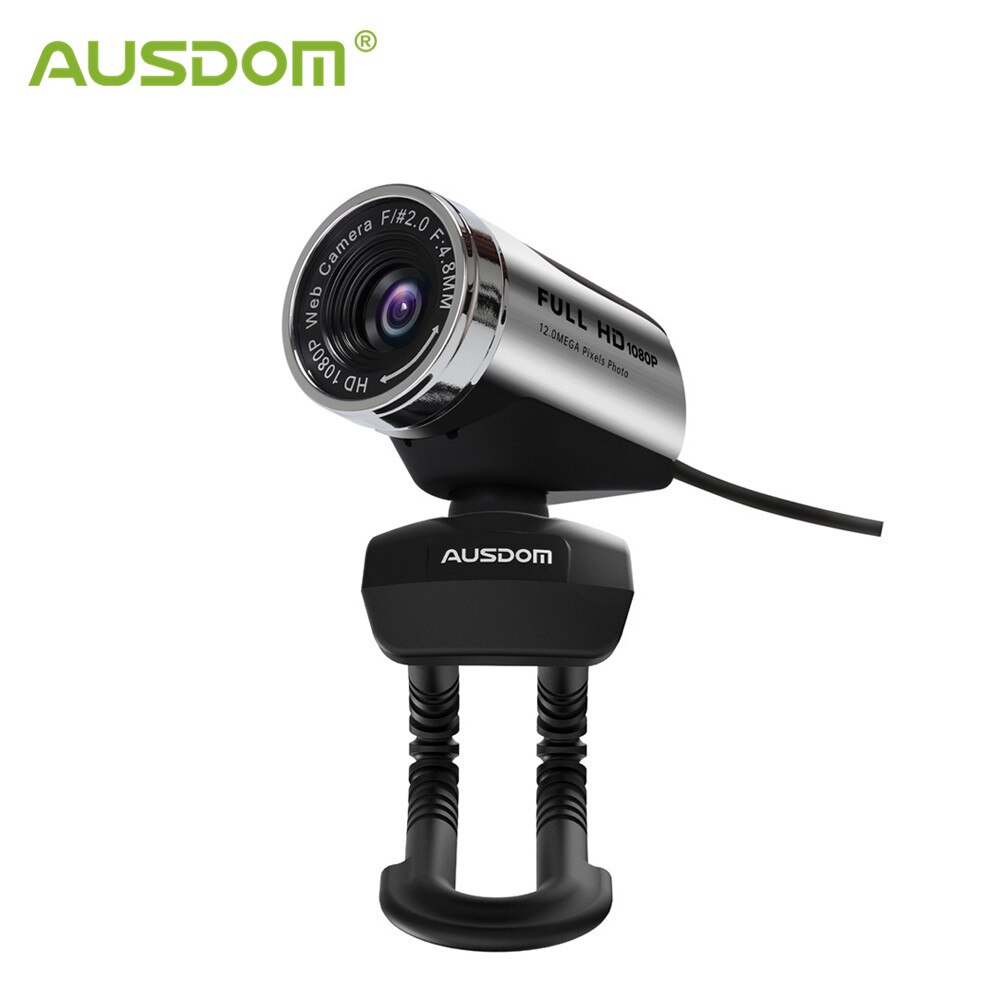 AUSDOM-caméra PC AW615, Webcam HD 2.0x1920 P, avec système de suppression de bruit, avec USB 1080, pour appels vidéos en ligne