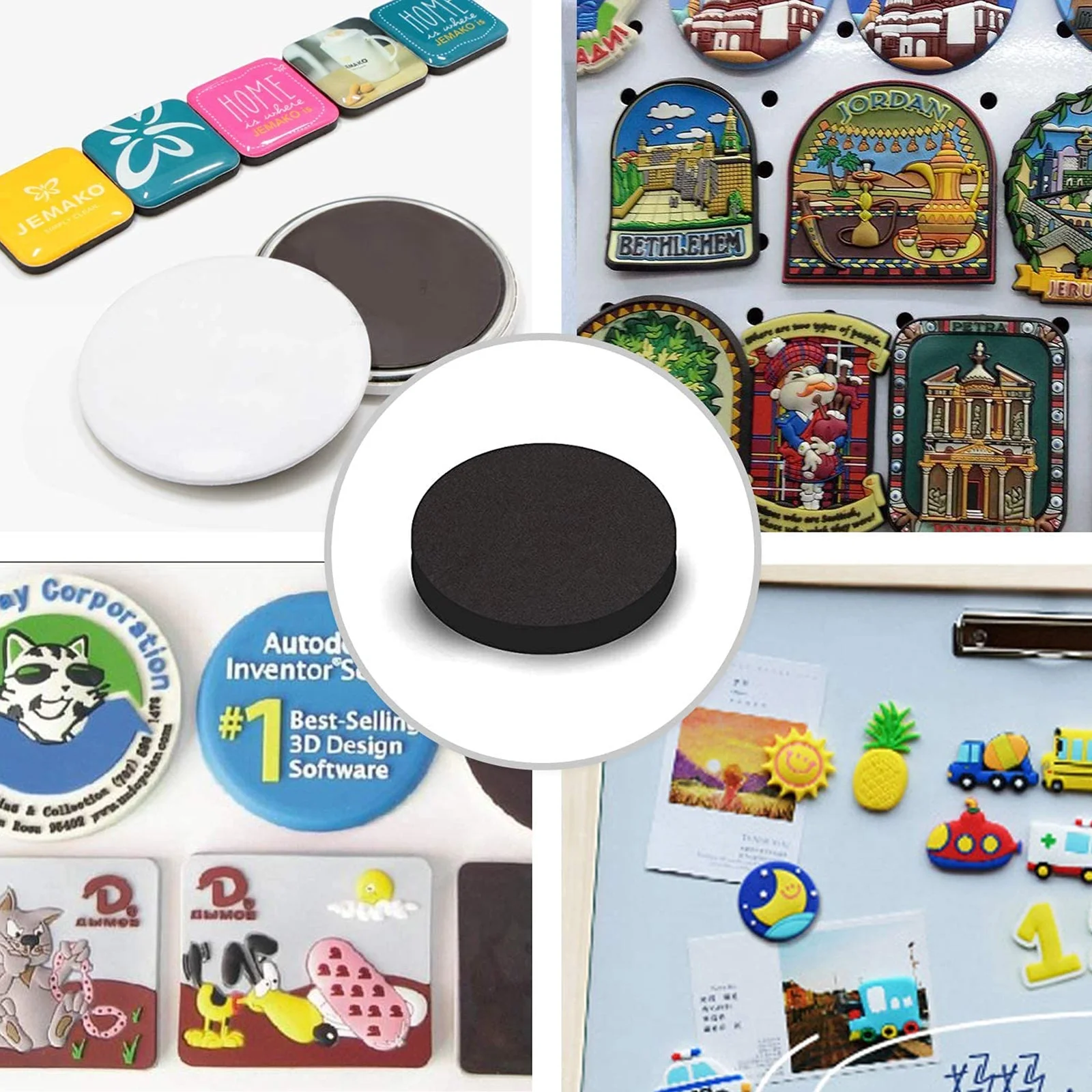 Magnetische Vellen 20/25/30/35 Ronde Magneet Stippen Zelfklevende Schijfmagneten Ronde Rubber Zachte Magnetische Vel DIY Craft Koelkast Decor