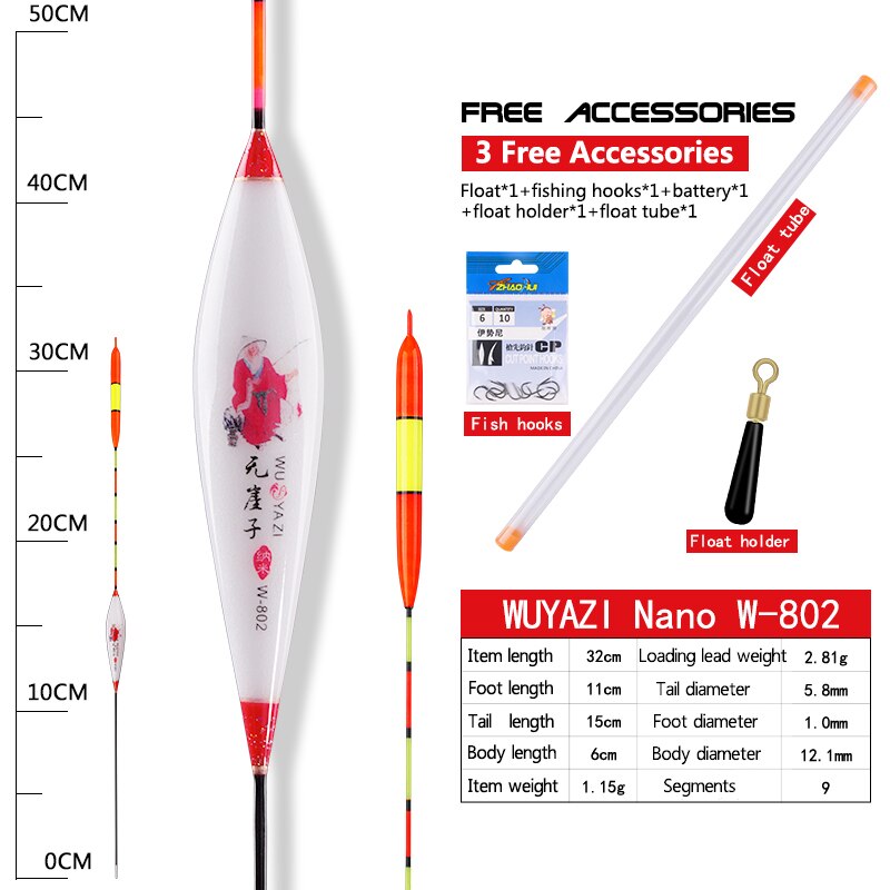 The Floating Old Man Floating Myopia Eye-catching Bold Tail Floating Fishing Buoy Crucian Carp Large Fishing Gear Supplies: W802