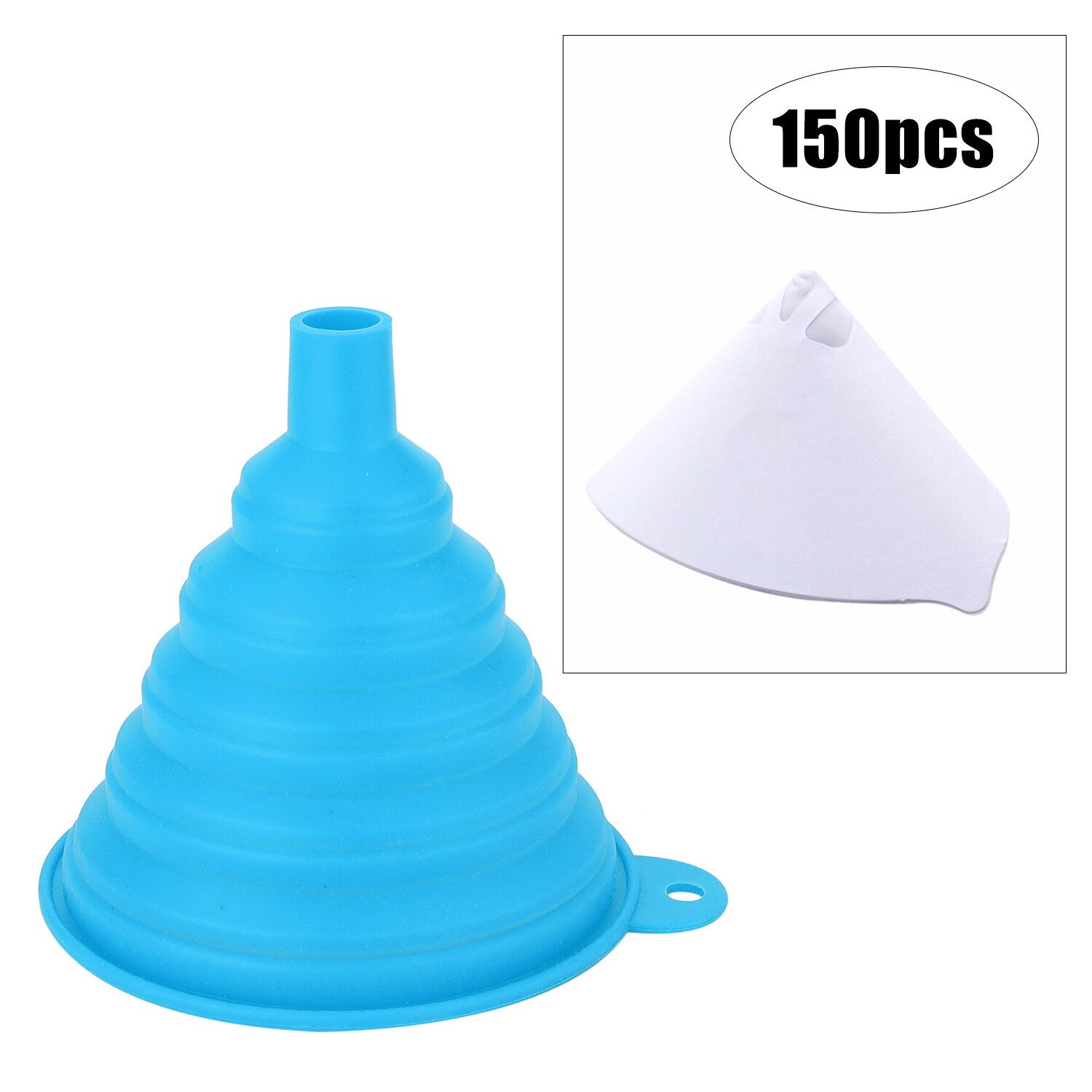 Paint Coating Filter Paper Screen Net Filter Cone Strainer with Mini Silicone Gel Foldable Funnel Hopper Kitchen cooking tools: Type 1