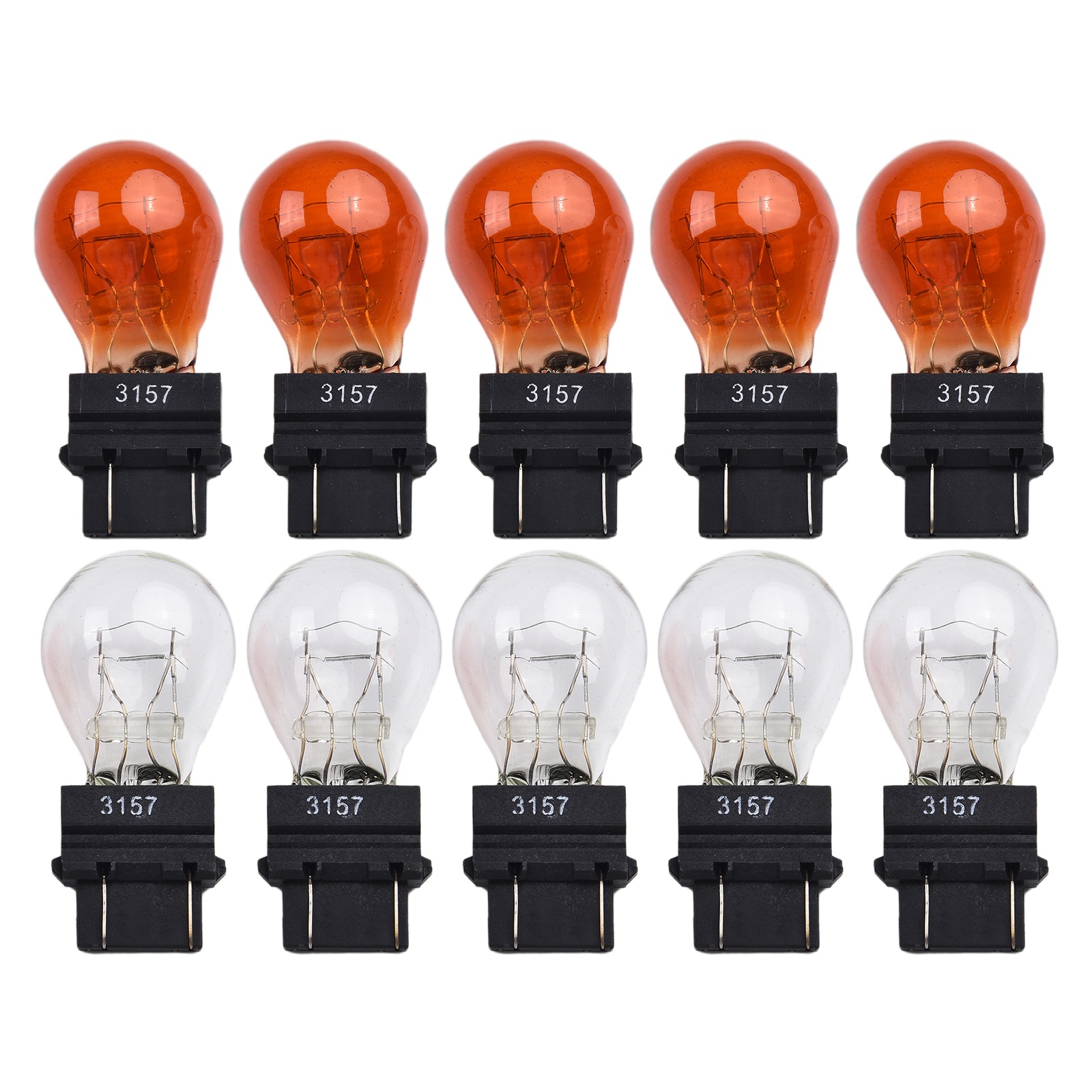 10 pièces 3157 ampoules de feu stop 3057 3155 3357 3547 4157 ampoule de clignotant externe lampe halogène feu stop ambre blanc feu arrière