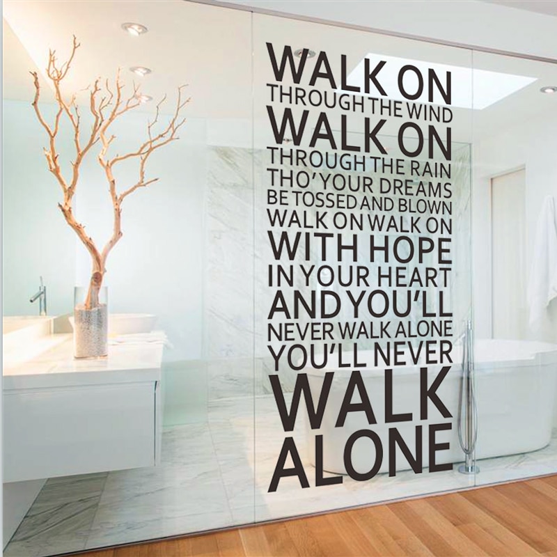you&#39;ll never walk alone inspirational quotes wall stickers room decoration home decals vinyl art liverpool team song lyrics