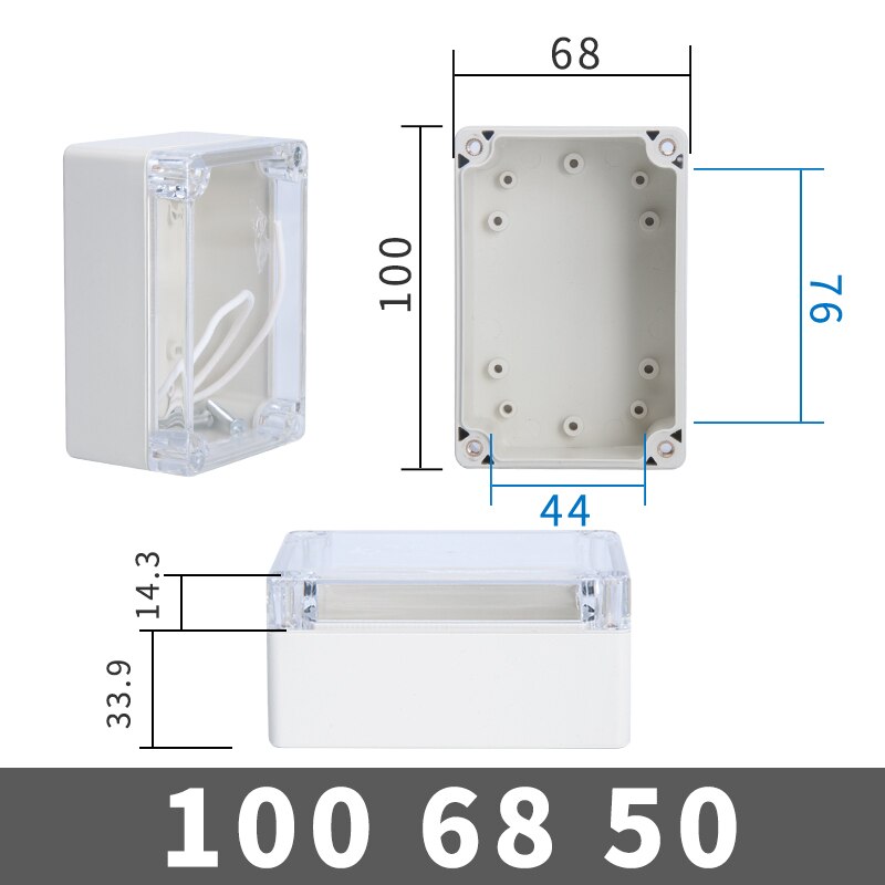 Transparent Waterproof Outdoor Enclosure Plastic Box Electronic Project Case Instrument Electrical Box Junction Box Housing: MULTI