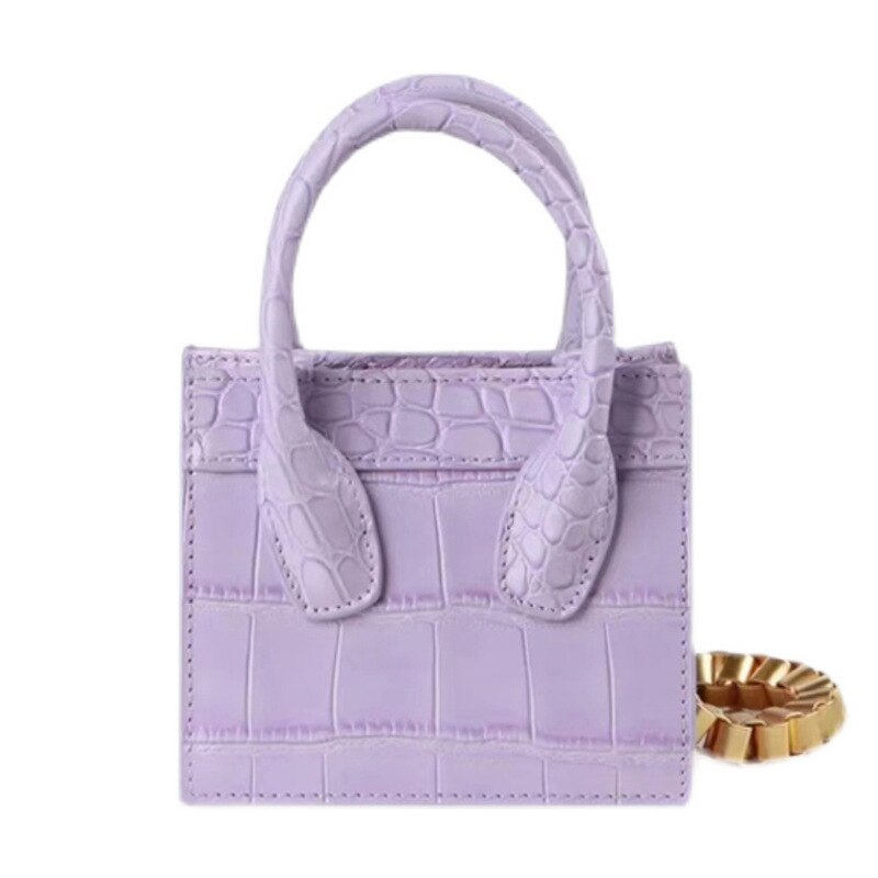 Handbag Women's Leather Mini Small Square Tote Bag Pearl Chain Messenger Bag Clutch Bag Casual Wallet Handbag Handbag