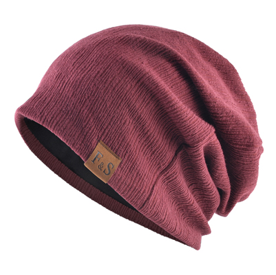 Unisex beanie strikket fleksibel hat til kvinder forår efterår afslappet blød skullies beanies mænd streetwear hip hop motorhjelm: Rød