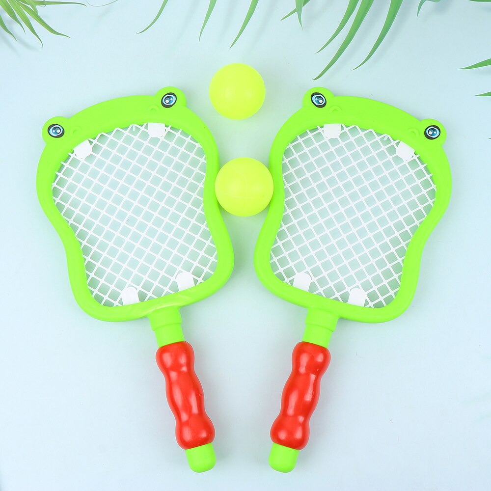 1 conjunto crianças raquete de tênis raquete de badminton conjunto com bolas dentro e ao ar livre brinquedos esportivos para crianças-teste padrão seahorse