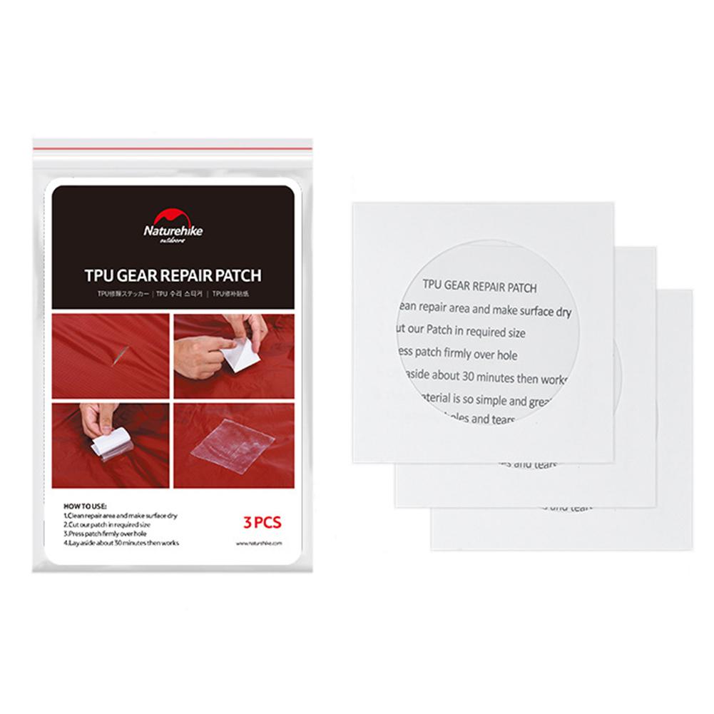 3 sztuk TPU wodoodporny przezroczysty namiot na zewnątrz kurtka taśma naprawcza skrawek samoprzylepne naklejki nylonowe tkaniny plastry akcesoria: Default Title