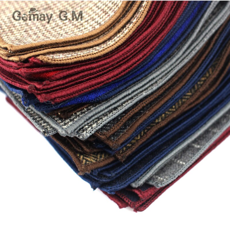Wool Handkerchief For Men Suit Solid Pocket Square Business Hankies Classic Striped Hanky Plaid Pocket Towel