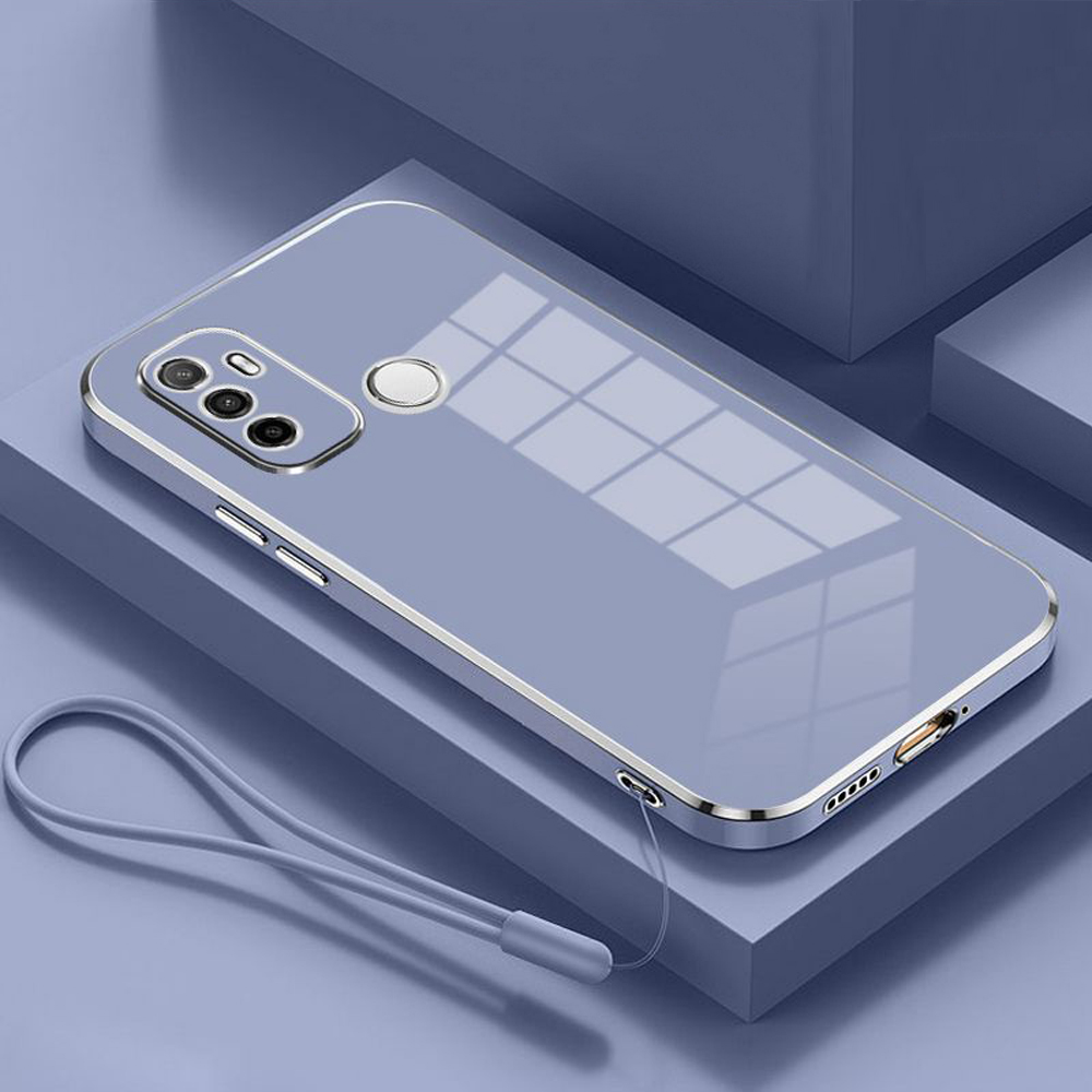 Para Oppo A53 funda oppo A53S protección de cámara CPH2127 CPH2131 CPH2139 CPH2135 funda de teléfono dura mate transparente a prueba de golpes: ABS / Negro