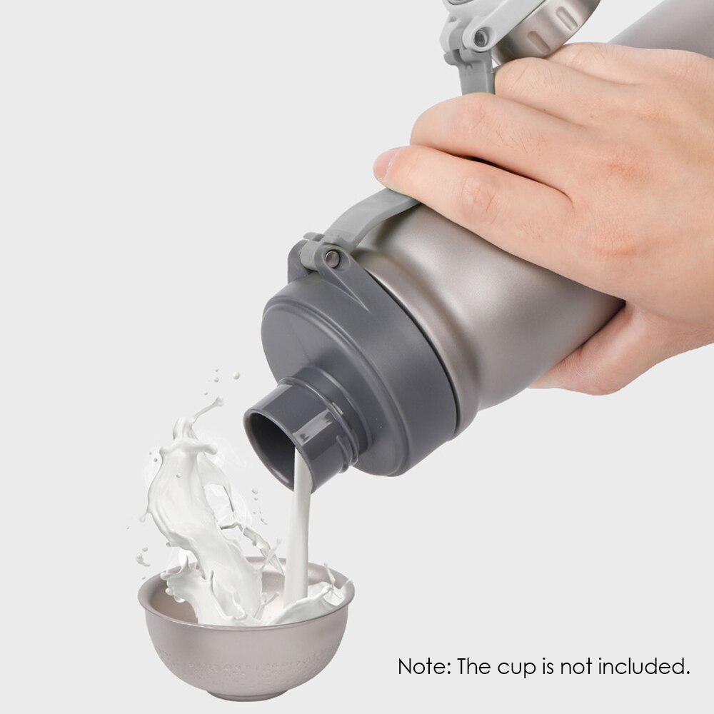 Lixada Outdoor Titanium Bottle with Spout Lid Camping Cycling Hiking Sports Water Cup 1 Liter Outdoor Titanium Water Bottle