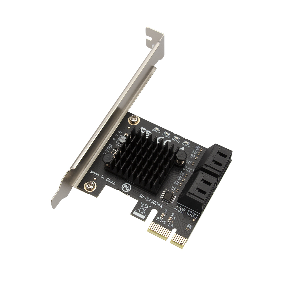 SATA PCIE 1X Adapter 4/6/10 Ports PCIE X4/X8/X16 to SATA 3.0 6Gbps Rate Riser Expansion Card SATA III PCI Express for PC Compute: 1 x PCIE to 4 Port