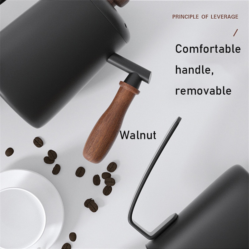 Druppelketel 600ml koffie theepot teflon antiaanbak roestvrij staal van voedingskwaliteit zwanenhals druppelketel zwanenhals dunne mond