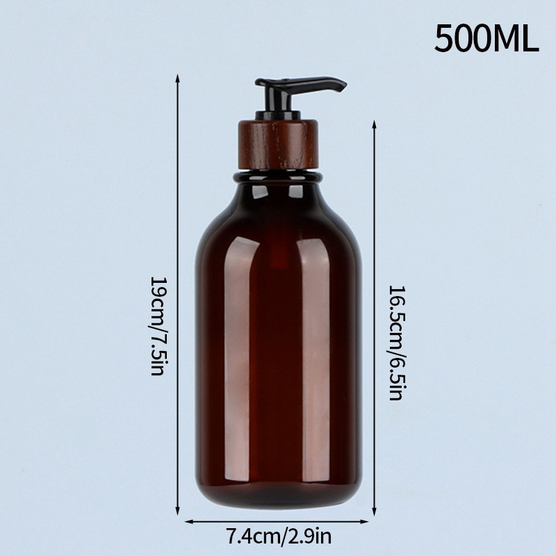 300/500ml sjampo dispenser beholder dusjsåpe balsam baderom vanntett forhåndsmerket påfyllbar sjampoflaske såpe: Lysegrønn