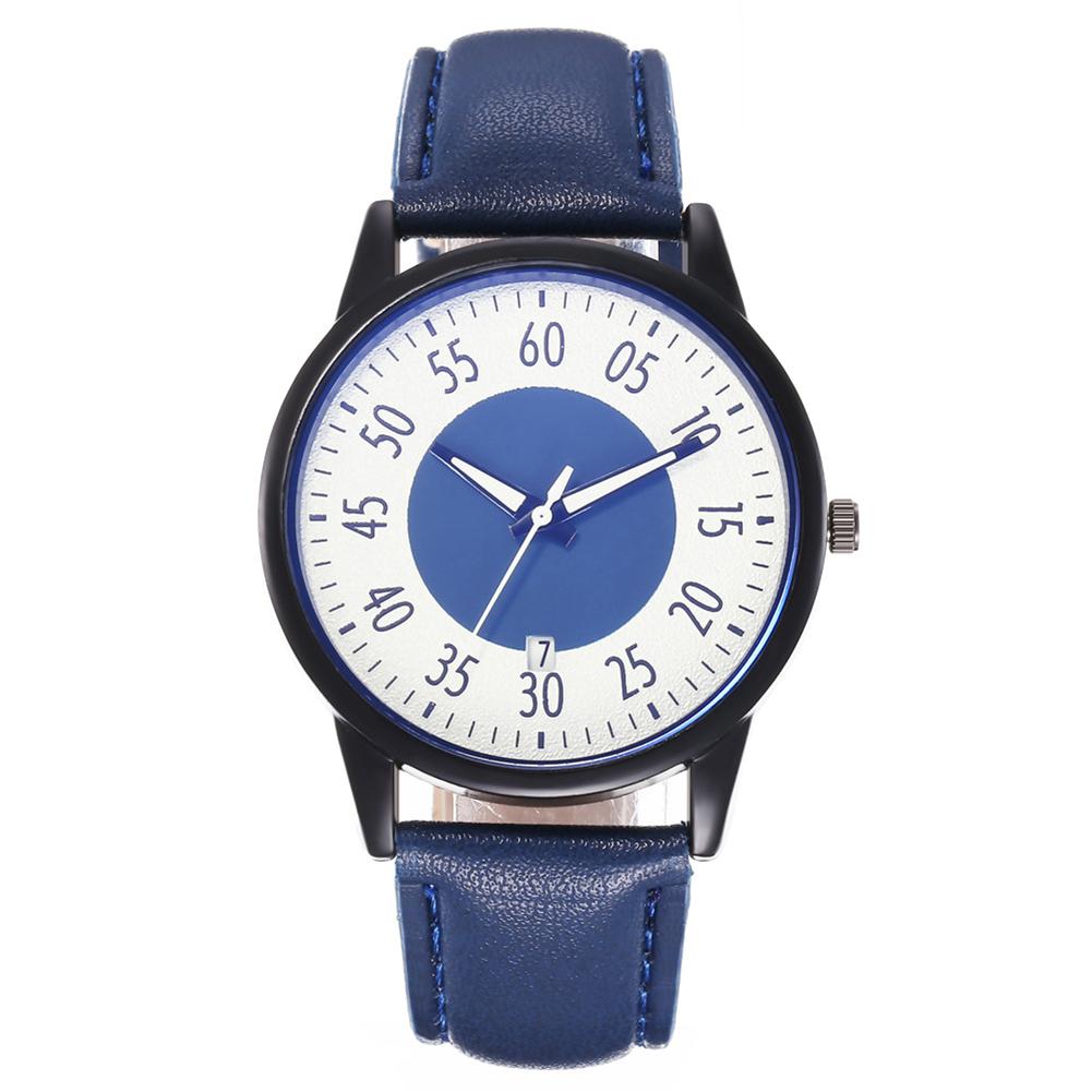 Leather Band Watches Men Arabic Numerals Dial Quartz Analog Wristwatch Widely Used in Street Photo Accessories