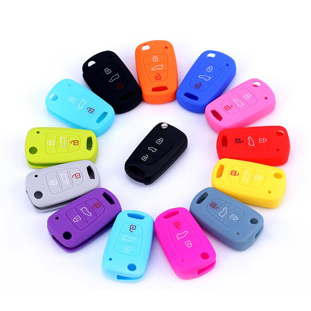 Siliconen autosleutel flipcover hoesje afstandsbediening beschermhoesje voor hyundai  i30 i35