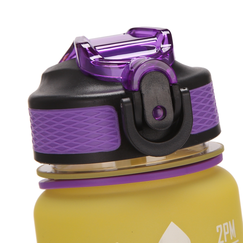 1000ML Tritan Fitness Sports Water Bottle with Time Marker&amp;Straw Large Wide Mouth Leakproof Durable