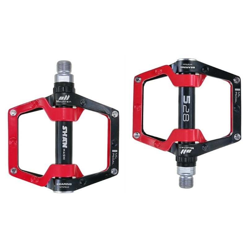 1 Paar Straße Mountainbike Ultraleicht Anti-Unterhose Flache Pedale Plattform Aluminium Legierung CNC Lagerbier Pedal für MTB Fahrrad: rot