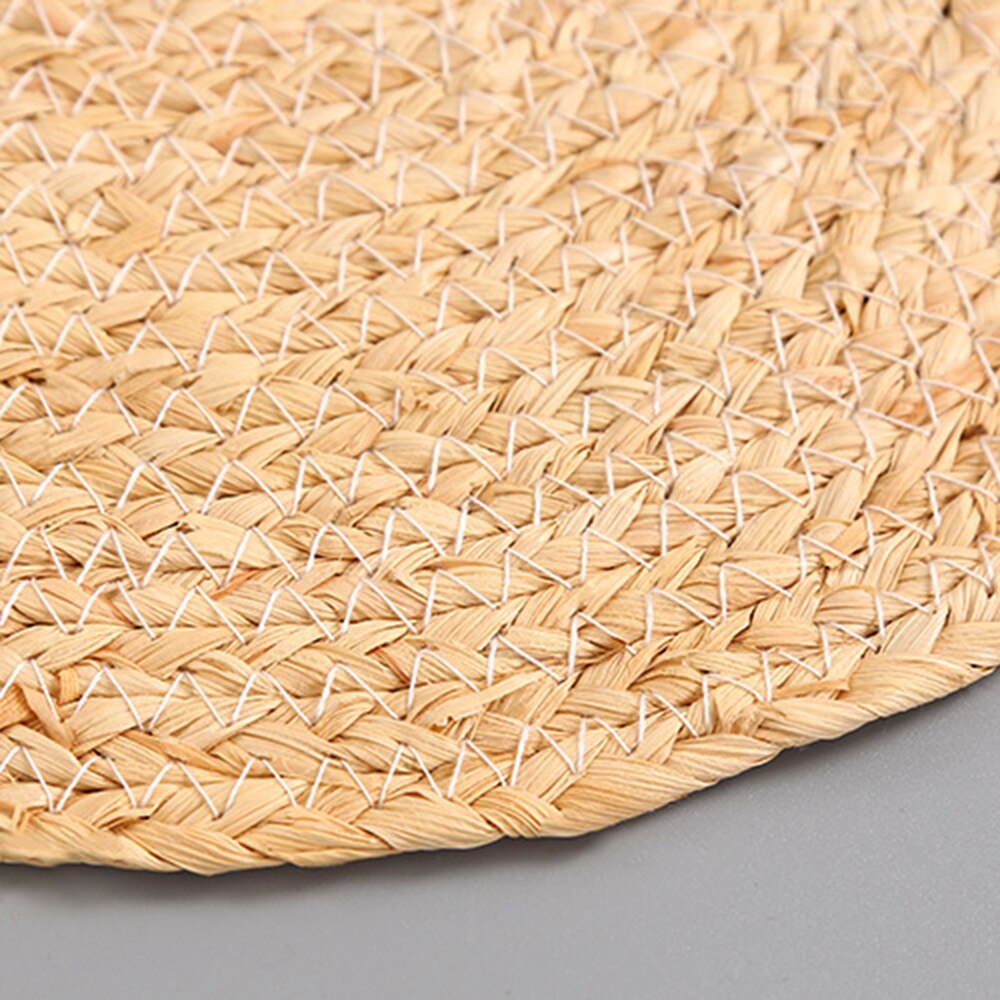 Handmade Woven Aquatic Plants Thread Jute Table Mat Non-Slip Dining Table Placemat Rattan Insulation Cup Coaster Home