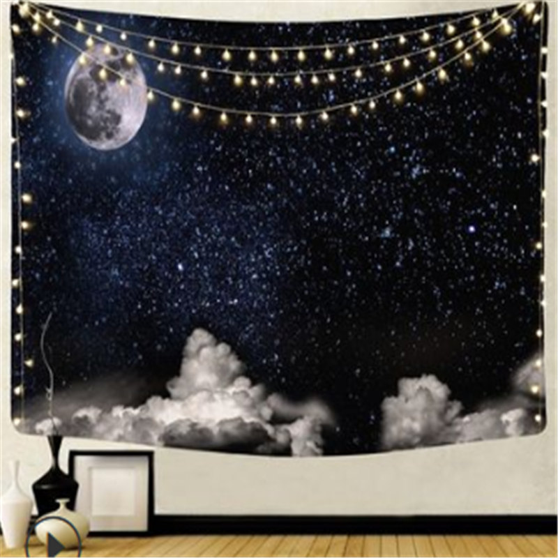 Psychedelic Starry Sky Sun Moon Mandala Tapestry Wall Hanging Celestial Wall Tapestry Hippie Wall Carpets Dorm Decor Tapestry: 06