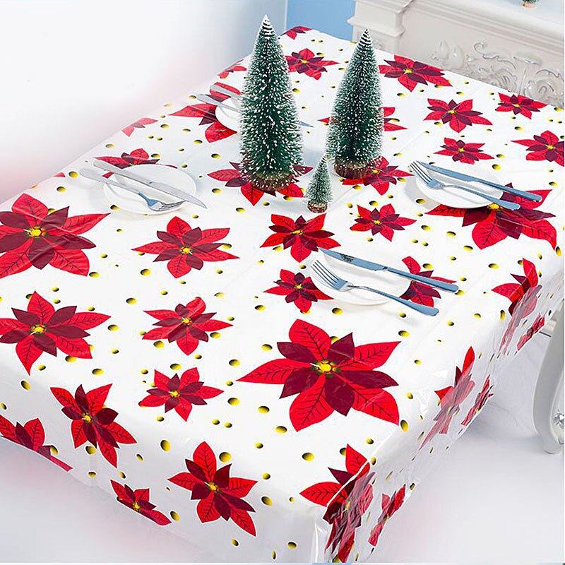 1pc 108 x 179cm jul pvc bordsduk jul dekorationer tryckt bordsduk bord täcka hem jul fest middag dekoration: B05