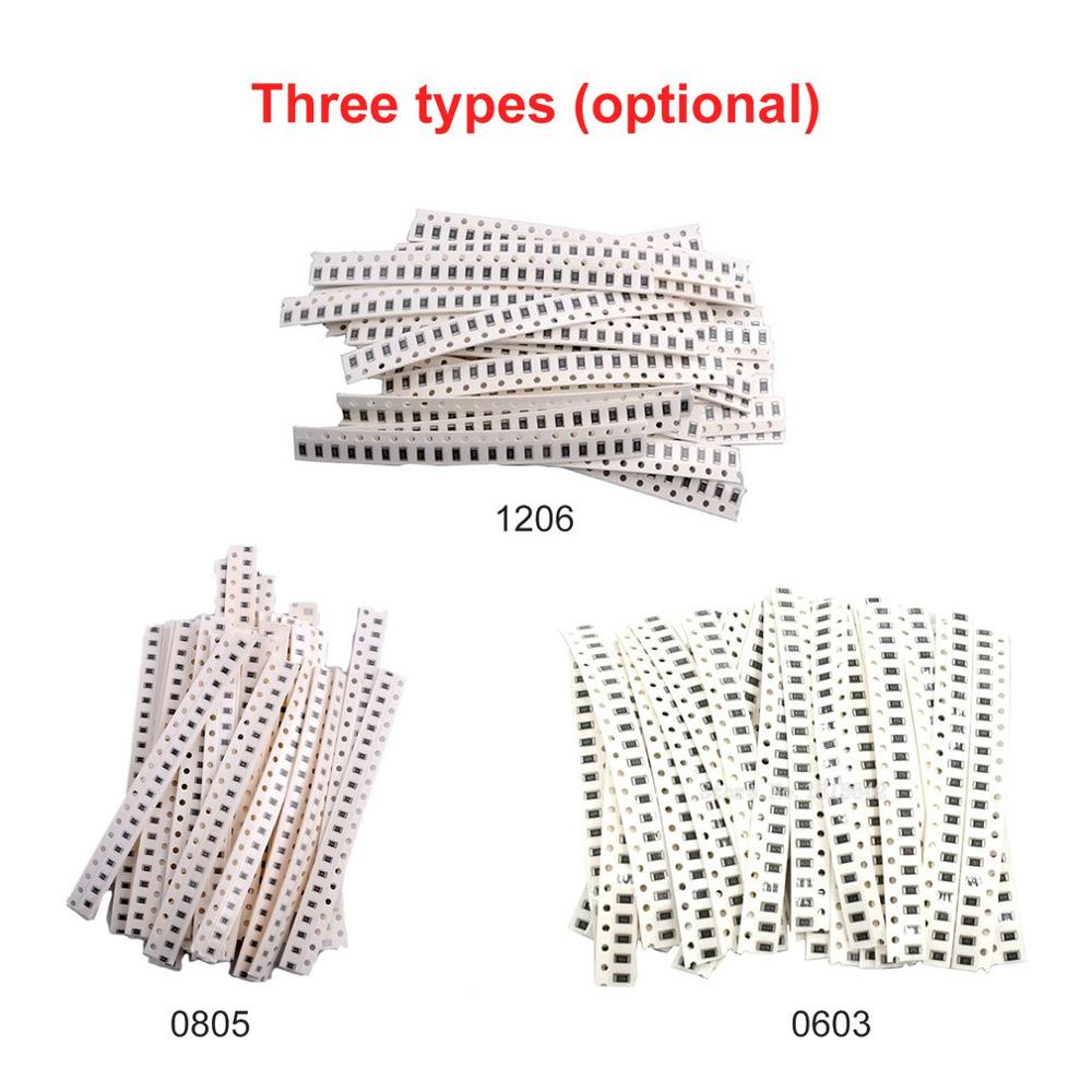 660Pcs 33 Values 1206 0805 0603 SMD Resistor Kit Assorted Kit 1ohm-1Mohm 1% 33values x 20pcs = 660pcs Sample Kit