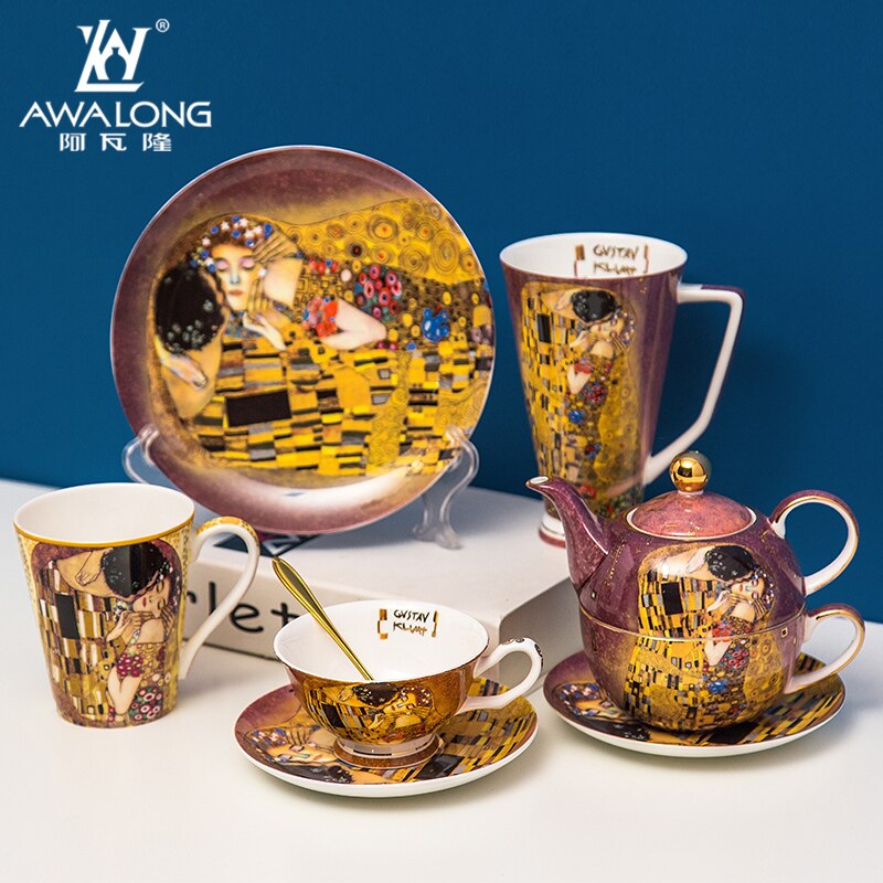 British afternoon tea set set household high-grade bone china cup Nordic dessert plate mark cup mother pot free