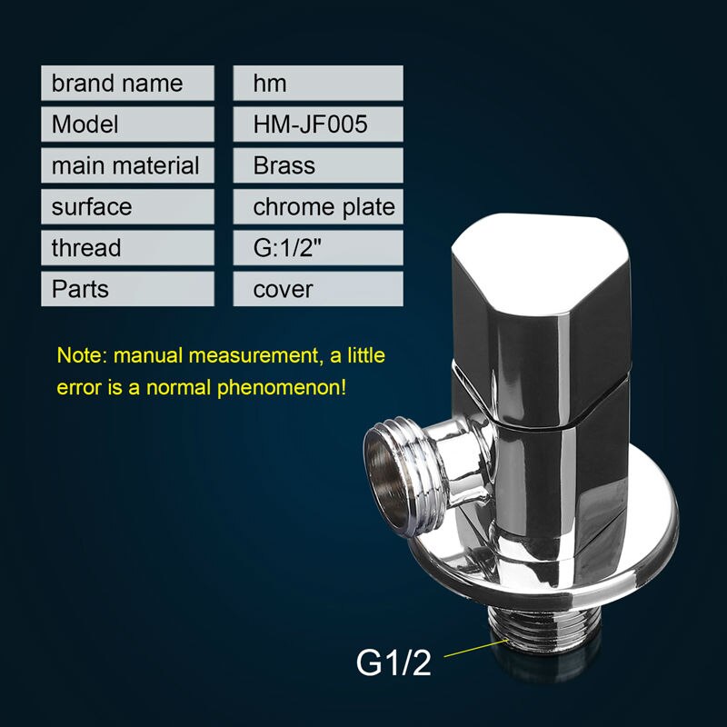 Hm Badkamer Hardware Hoekstopkraan Messing Vullen Ventiel Accessoires Driehoek Keramische Plaat Core Wc Water Hoekstopkraan