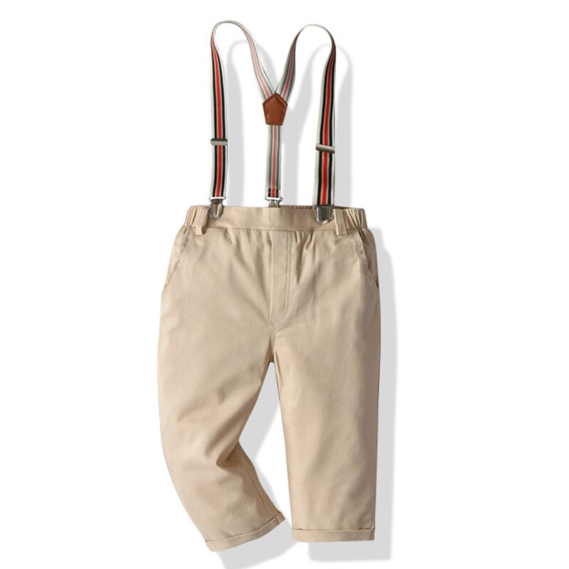 Baby Jongens Gentleman Casual Pak Lange Mouwen Bowtie Shirt + Broek Jarretel Sets 4 Stuks Kinderen Jongens Kleding