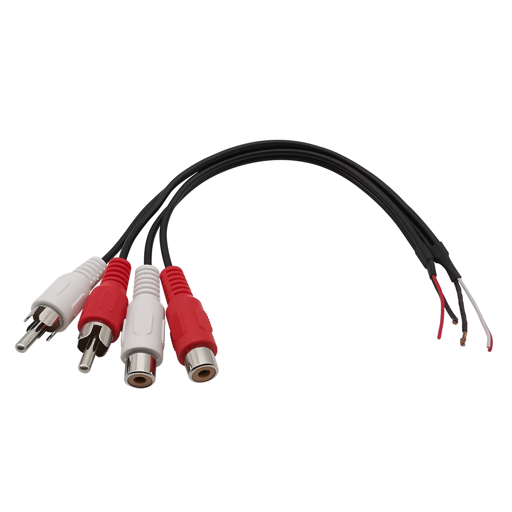 RCA Female Male Audio Extension Cable Stereo AV Video Plug Connector Adapter Cord Wire: Brown / Under 5Pcs