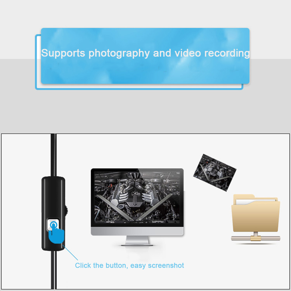 Cámara endoscópica para teléfono móvil, Mini endoscopio USB con cable suave y 6 luces LED, 7mm, 3 en 1, TYPE-C, resistente al agua para Android